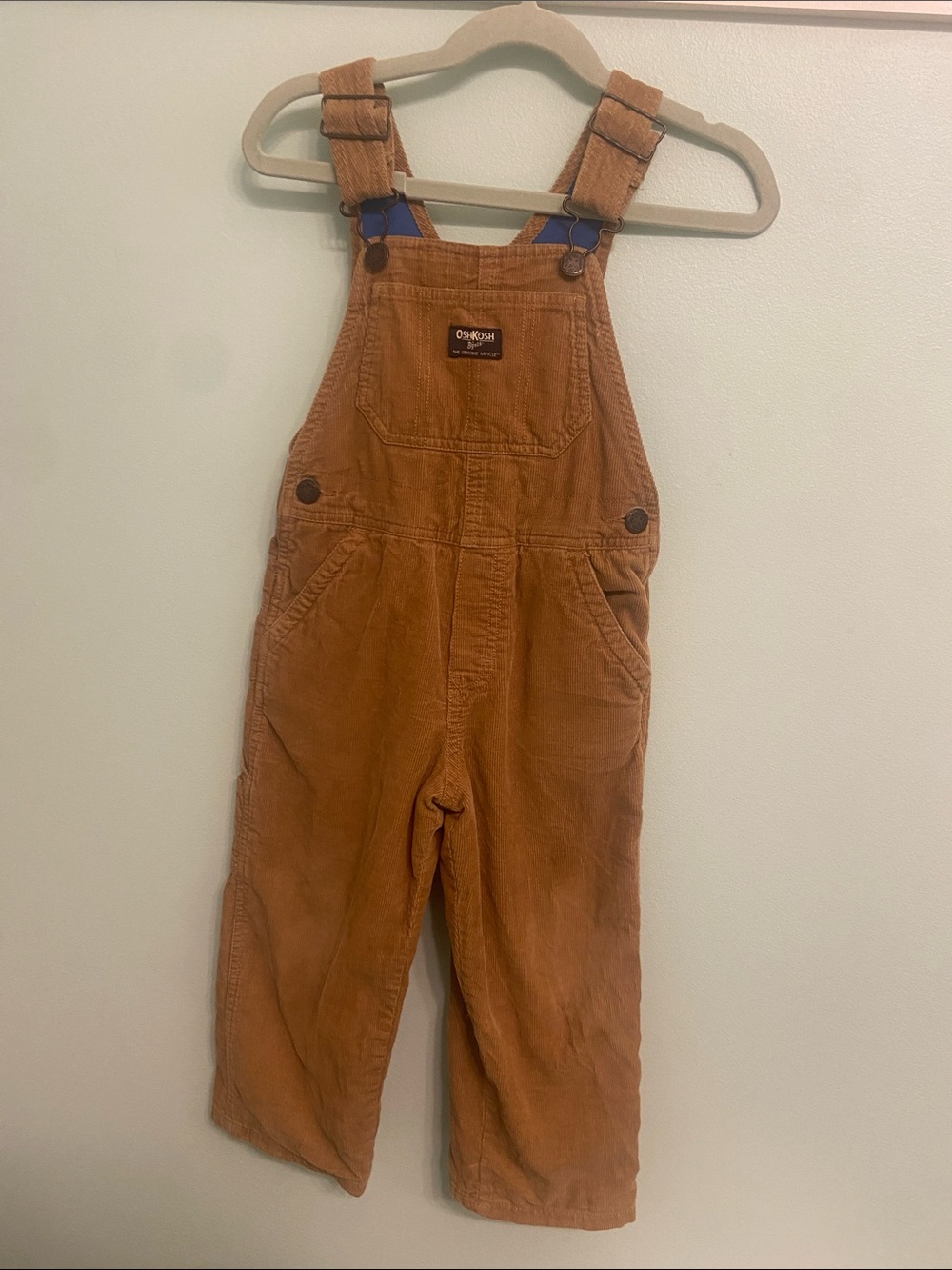 OshKosh B'gosh Kids Corduroy Overalls — Rust Brown 3T lined